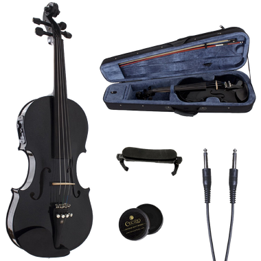 Cecilio 4-4 CVNAE-Black - SR Ebony Fitted Acoustic-Electric Violin